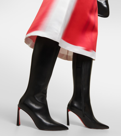 Christian Louboutin Cl In The 90s Leather Knee-high Boots 80 In Black