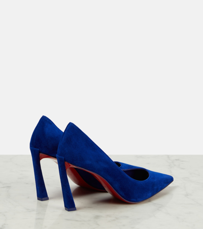 Christian Louboutin Condora Suede Red Sole Pumps In Blue