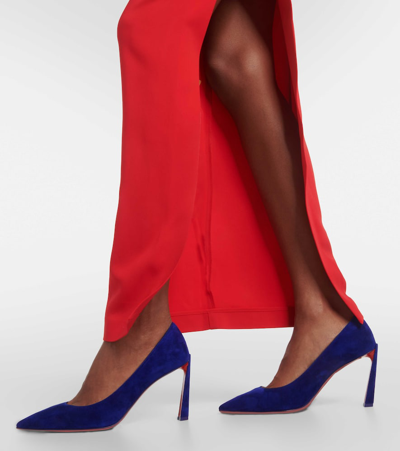 Christian Louboutin Condora Suede Red Sole Pumps In Blue