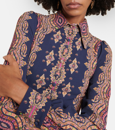 Shop Etro Paisley Jersey Shirt Dress In Multicoloured