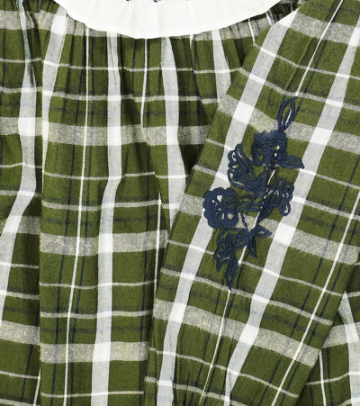 Tartine Et Chocolat Checked Cotton-blend Top In Green