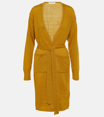 Shop Max Mara Gabon Mohair-blend Cardigan In Orange