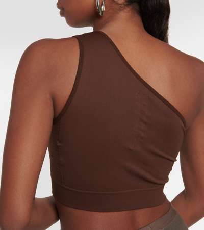 Rick Owens Luxor One-shoulder Athena Crop Top In Brown