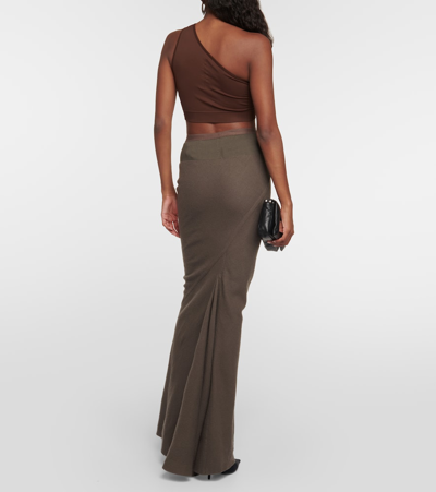Rick Owens Luxor One-shoulder Athena Crop Top In Brown