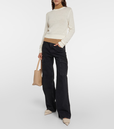 Agolde Minka Wide Leg Cargo Jeans In Black