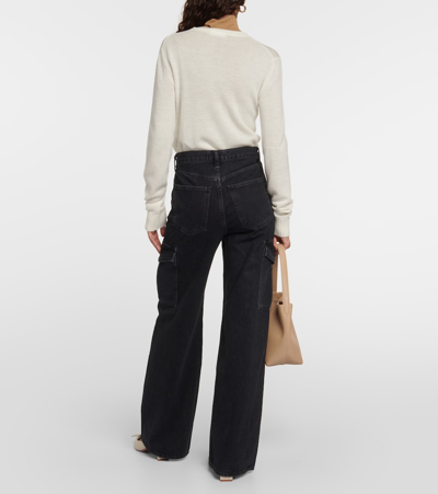 Agolde Minka Wide Leg Cargo Jeans In Black