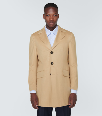 Shop Kiton Cashmere Coat In Beige