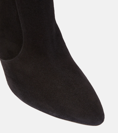 Shop Aquazzura Liaison Suede Over-the-knee Boots In Black