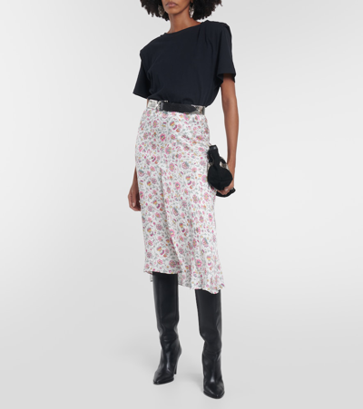 Shop Isabel Marant Lisanne Floral Midi Skirt In Multicoloured