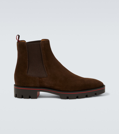 Christian Louboutin Alpinosol Leather Ankle Boots In Brown