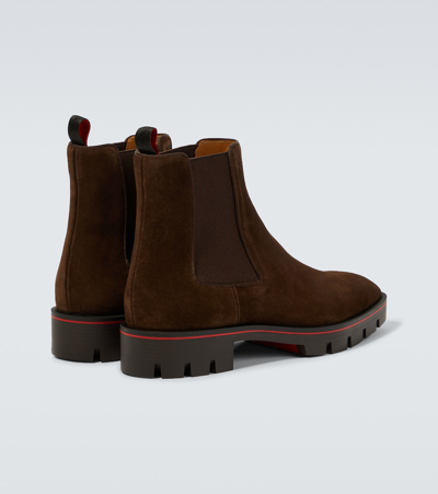 Shop Christian Louboutin Alpinosol Suede Ankle Boots In Brown