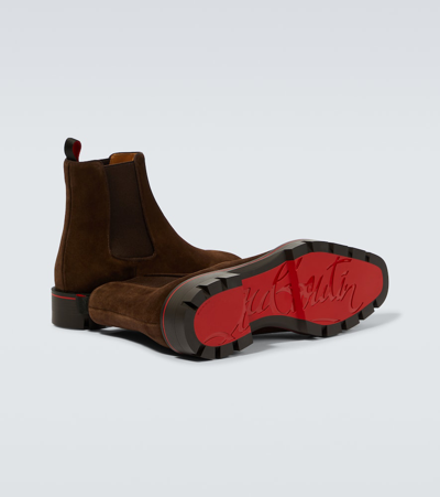 Christian Louboutin Alpinosol Leather Ankle Boots In Brown