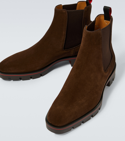 Christian Louboutin Alpinosol Leather Ankle Boots In Brown