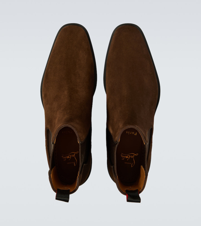 Christian Louboutin Alpinosol Leather Ankle Boots In Brown