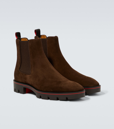 Shop Christian Louboutin Alpinosol Suede Ankle Boots In Brown