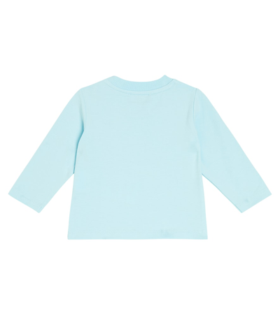 Shop Moschino Baby Teddy Bear Cotton Jersey T-shirt In Blue