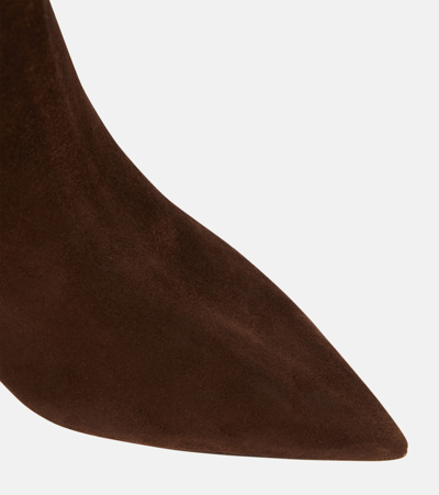 Shop Aquazzura Matignon Suede Ankle Boots In Brown