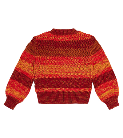 Shop Chloé Striped Cotton And Wool Sweater In Multicoloured