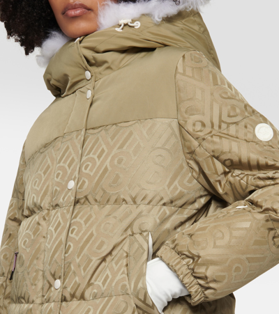 Yves Salomon Logo Shearling-trimmed Down Jacket In Multicoloured