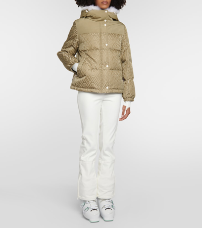 Yves Salomon Logo Shearling-trimmed Down Jacket In Multicoloured