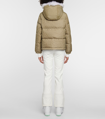 Yves Salomon Logo Shearling-trimmed Down Jacket In Multicoloured