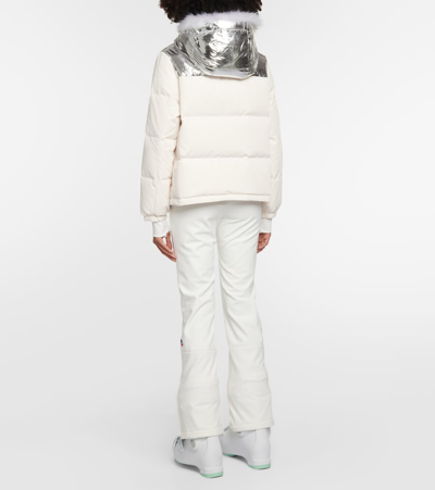 Yves Salomon Shearling-trimmed Down Jacket In Multicoloured