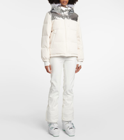 Yves Salomon Shearling-trimmed Down Jacket In Multicoloured