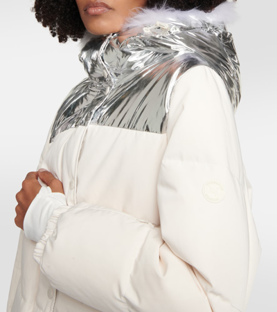 Yves Salomon Shearling-trimmed Down Jacket In Multicoloured