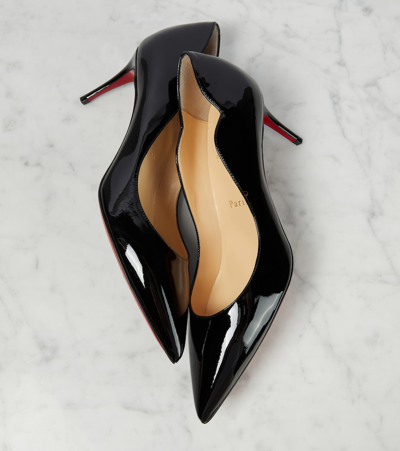 Christian Louboutin Hot Chick 70 Scalloped Patent-leather Pumps In Black
