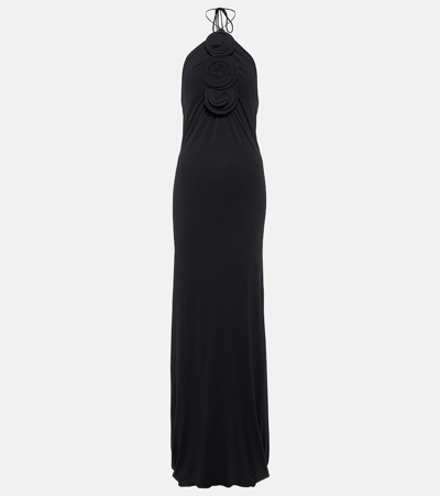 Shop Magda Butrym Halterneck Jersey Gown In Black