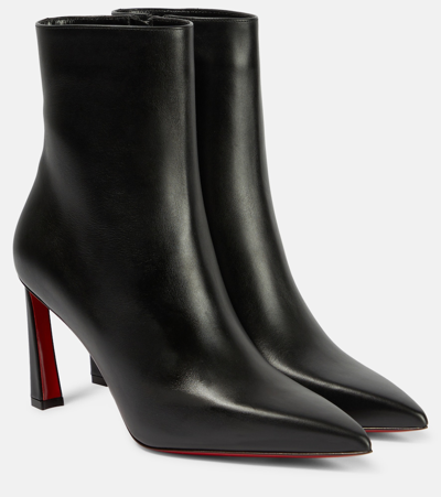 Shop Christian Louboutin Condora 85 Leather Ankle Boots In Black