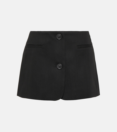 Shop Acne Studios Wool-blend Miniskirt In Black