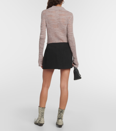 Shop Acne Studios Wool-blend Miniskirt In Black