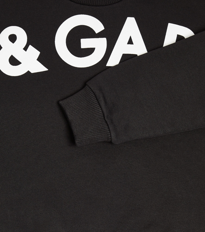 Shop Dolce & Gabbana Logo Cotton Jersey Sweatshirt In Black