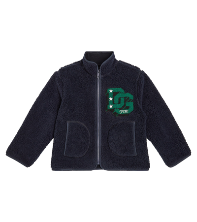 Shop Dolce & Gabbana Logo Teddy Jacket In Blue