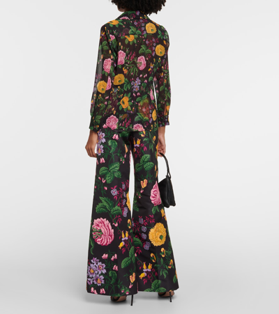 Carolina Herrera Floral Blouse In Black