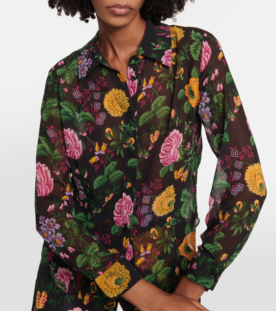 Carolina Herrera Floral Blouse In Black