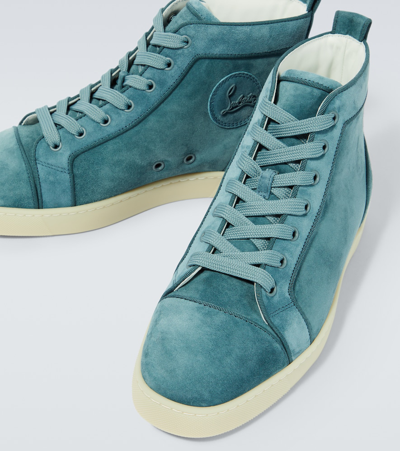 Shop Christian Louboutin Louis Suede Sneakers In Blue