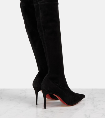 Christian Louboutin Kate Botta 85 Suede Over-the-knee Boots In Black