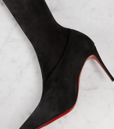 Shop Christian Louboutin Kate Botta 85 Suede Over-the-knee Boots In Black