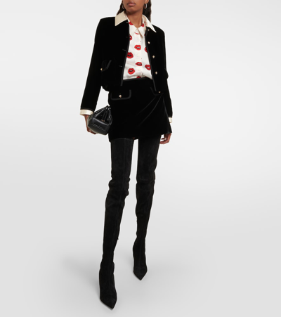 Christian Louboutin Kate Botta 85 Suede Over-the-knee Boots In Black