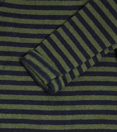 1+ In The Family Baby Striped Fleece Onesie In Blue