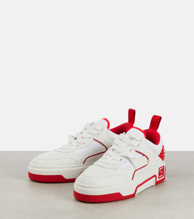 Shop Christian Louboutin Astroloubi Leather Sneakers In White