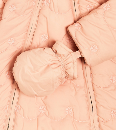 Shop Chloé Kids Baby Embroidered Snowsuit In Pink