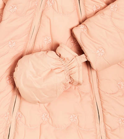 Shop Chloé Baby Embroidered Snowsuit In Pink