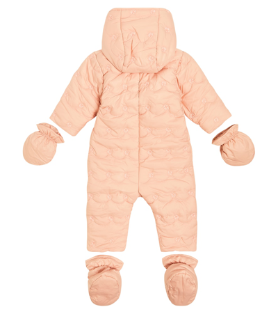 Shop Chloé Baby Embroidered Snowsuit In Pink