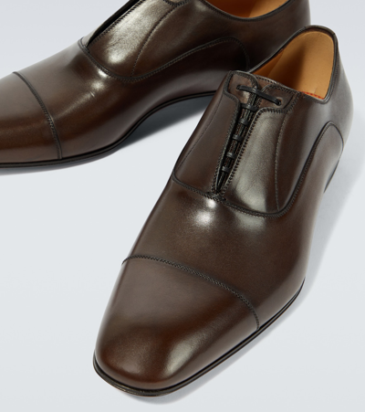 Christian Louboutin Greghost Leather Oxford Shoes In Black