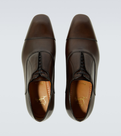 Christian Louboutin Greghost Leather Oxford Shoes In Black