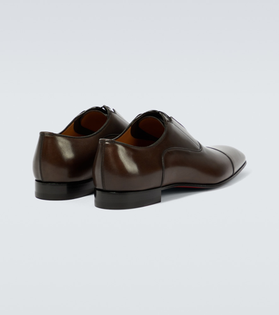 Christian Louboutin Greghost Leather Oxford Shoes In Black