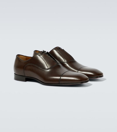Christian Louboutin Greghost Leather Oxford Shoes In Black